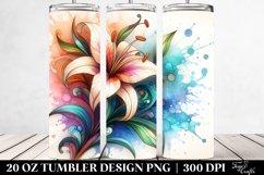 Abstract Pastel Wooden Small Lily | 20 oz Tumbler Product Image 2