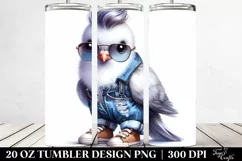 Cute Baby Dove with Cool Haircut, Transparent 20 Oz Tumbler Product Image 2