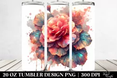 Abstract Shiny Begonia Watercolor Splash | 20 Oz Tumbler Product Image 2
