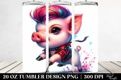 Cute Baby Pig Running 20 Oz Tumbler Product Image 2