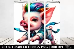 Cute Baby Pig Running 20 Oz Tumbler Product Image 2
