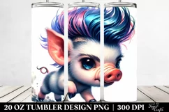 Cute Baby Pig Running 20 Oz Tumbler Product Image 2