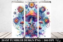 Vibrant Celestial Mushroom Clipart, Transparent 20 Oz Product Image 2