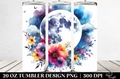 Vibrant Watercolor Moon | 20 oz Tumbler Product Image 2