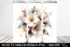 20 Oz Tumbler Sublimation | Jasmine Watercolor Splash Product Image 2