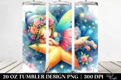 Colorful Napping Fairy on Star | 20 Oz Tumbler Product Image 2