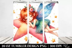 Colorful Napping Fairy on Star | 20 Oz Tumbler Product Image 2