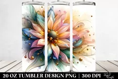 Abstract Pastel Vibrant Shiny Sunflower | 20 oz Tumbler Product Image 2