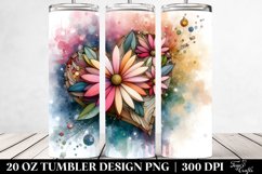 Abstract Pastel Daisy Heart Tumbler | 20 oz Tumbler Product Image 2
