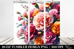 Vibrant Colorful Bouquet Carnation | 20 Oz Tumbler Product Image 2