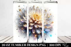 20 Oz Tumbler Sublimation | Chrysanthemum Watercolor Product Image 2