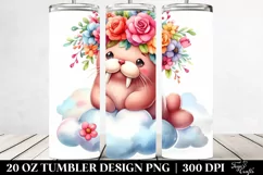 Cute Walrus Sitting 20 Oz Tumbler Product Image 2