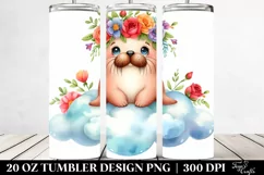 Cute Walrus Sitting 20 Oz Tumbler Product Image 2