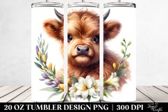 Cute Small Baby Highland Cow | 20 Oz Tumbler Product Image 2