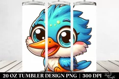 Colorful Cartoon Crazy Looking Kingfisher | 20 Oz Tumbler Product Image 2