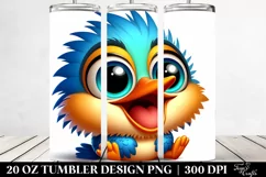 Colorful Cartoon Crazy Looking Kingfisher | 20 Oz Tumbler Product Image 2