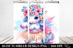 Pastel Baby Unicorn Hula Skirt 20 oz Tumbler Design Product Image 2