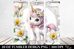Baby Unicorn with Narcissus | 20 oz Tumbler Product Image 2