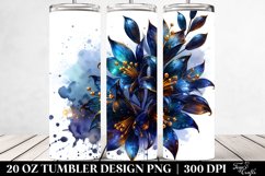 20 Oz Tumbler Sublimation | Golden Lobelia Watercolor Splash Product Image 2