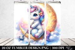 20 Oz Tumbler Sublimation | Baby Unicorn Playing Golf on the Product Image 2