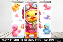 Cute Baby Duck Aviator Suit | 20 Oz Tumbler Product Image 2