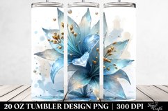 20 Oz Tumbler Sublimation | Lobelia Watercolor Splash Product Image 2