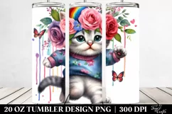 Cute Baby Cat Jumping 20 Oz Tumbler Product Image 2