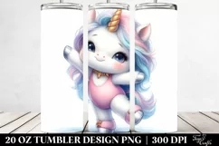 Cute Baby Unicorn Posing as Dancer | 20 Oz Tumbler Product Image 2