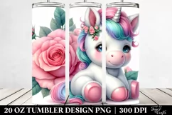 Baby Unicorn with Rose | 20 oz Tumbler Product Image 2