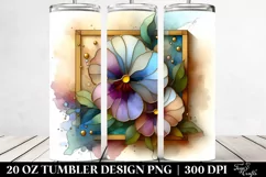 Beautiful Pansy Stained 20 Oz Tumbler Product Image 2
