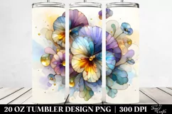 Beautiful Pansy Stained 20 Oz Tumbler Product Image 2