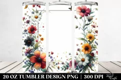 Centered Watercolor Flowers | 20 oz Tumbler Product Image 2