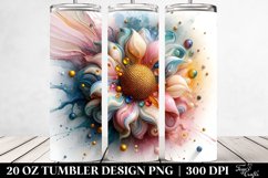 Abstract Glossy Sunflower Tumbler | 20 oz Tumbler Product Image 2