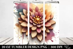 Wooden Stained Daisy | 20 oz Tumbler Product Image 2