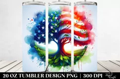 USA Patriotic Tree | 20 Oz Tumbler Product Image 1