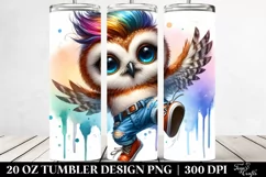 Cute Baby Owl Jumping 20 Oz Tumbler Product Image 2