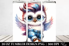 Cute Baby Owl Jumping 20 Oz Tumbler Product Image 2