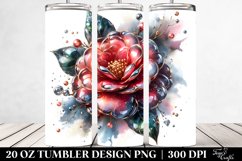 20 Oz Tumbler Sublimation | Shiny Camellia with Metallic Product Image 2