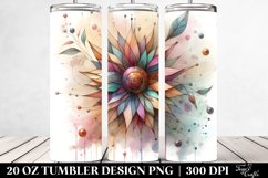 Elegant Sunflower Stained 20 Oz Tumbler Product Image 2