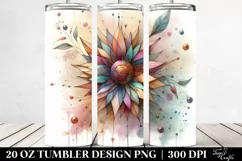 Elegant Sunflower Stained 20 Oz Tumbler Product Image 2