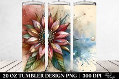 Elegant Sunflower Stained 20 Oz Tumbler Product Image 2