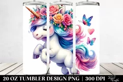 Cute Unicorn Jumping 20 Oz Tumbler Product Image 2