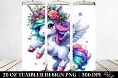 Cute Unicorn Jumping 20 Oz Tumbler Product Image 2