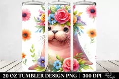 Cute Walrus Adorned 20 Oz Tumbler Product Image 2