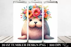 Cute Walrus Adorned 20 Oz Tumbler Product Image 2