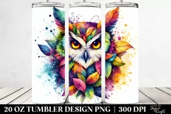 Abstract Watercolor Owl | 20 oz Tumbler Product Image 2
