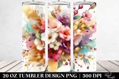 Abstract Watercolor GOLD FOIL Bouquet 20 oz Tumbler Product Image 2