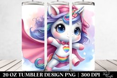 Cute Baby Unicorn Hero Posing | 20 Oz Tumbler Product Image 2