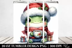 Festive Frog with Tea Cup 20 Oz Tumbler Product Image 2
