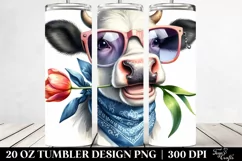 Cow Portrait Bandana es Tumbler Product Image 2